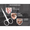 Cuticle Scissors Extra Fine Curved Eyebrow Scissors, Super Slim Small Scissors with Precise Pointed Tip, Beard, Eyelash, Mustache, Dry Skin - Manicure Scissors