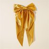 Yuyeran 2Pcs Super Big Bow Hair Clips French Style Soild Color Knotted Bowknot Spring Snap Barrettes Hair Clips with Long Ribbon for Women Girls (Champagne+Gold)