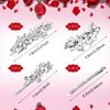 Janinka 10 Pieces Rhinestone Wedding Hair Clips Bridal Hair Pins Crystal Bobby Pins Silver Hairpin Barrette Leaf Flower Wedding Elegant Hair Accessories for Bride Women and Girls (Leave Style)