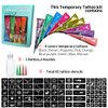 9 Pcs 9 Color Temporary Tattoo Kit, with 5 Page total 85 Tattoo Stencils Sticker India Temporary Body Art Paint Ink Set, Brown, Black, Maroon, Red, Blue, Green