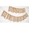 Happy Birthday Bannner Pre Strung Burlap Happy Birthday Sign for Birthday Party Decorations