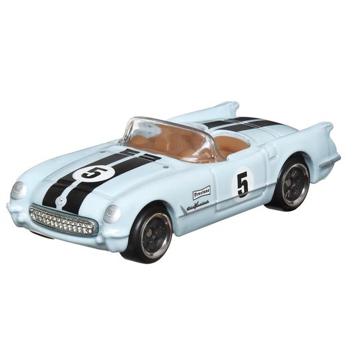 Hot Wheels Collectible Die-Cast Vintage Racing Club Vehicle - Light Blue Convertible Sports Car - Inspired by 1955 Corvette - HRT81-2/6
