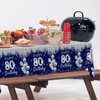 Guzbewu 80th Birthday Party Supplies for Men,3pcs Sliver Blue 80th Birthday Tablecloth Rectangle Happy 80th Birthday Table Cloth for Blue 80th Birthday Decorations