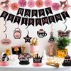 Retirement Party Decorations Women Rose Gold Happy Retirement Decorations Happy Retirement Banner Backdrop Honeycomb Centerpiece Sash Greeting Card Hanging Swirls Retirement Party Supplies