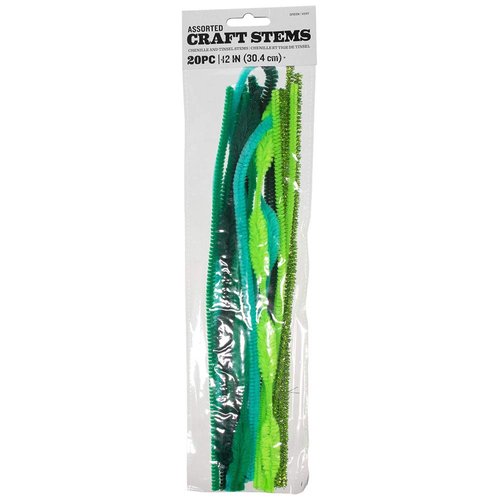 Craft County 20 Pack of Chenille Stems – DIY School and Home Arts and Crafts – Pipe Cleaner Decorations – Variety of Packs – Fuzzy and Flexible