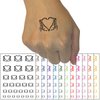Skeleton Bone Hands Making Heart Temporary Tattoo Water Resistant Fake Body Art Set Collection - Dark Green (One Sheet)