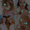 Konsait 24 Sheets Glow in the Dark Tattoos Face Tattoos for Women Girls Temporary Tattoos for Women Glow Tattoos Mermaids Butterfly Tattoos Blue Tattoos for Kids Luminous Body Make Up Fake Tattoo