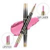 Petansy 5Pcs Double Head Matte Lipstick Set Lip Liner & Lipstick Set Long Lasting Waterproof Moisturizing Lipstick Set(D)