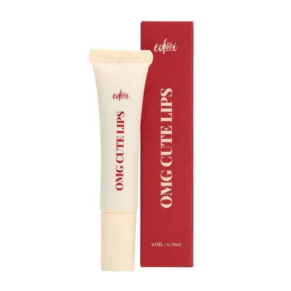 edandi OMG Cute Lips Lip Gloss and Treatment, Non-Sticky with Hydrating Shea Butter, Lightweight, High Shine Finish, Red Vanilla Frosting