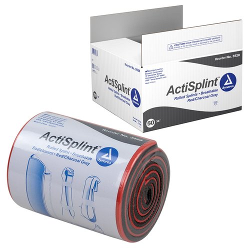 Dynarex Multipurpose ActiSplints - Reusable Waterproof First Aid Splints for Emergency Medical Supplies & Sports Medical Kit - 4¼" × 36" Rolled Splint, Case of 50