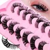 7 Pairs Fox Eye Lashes Flu-ffy 20mm Cat-Eye Lashes Curly Volume Eyelashes Faux Mink Lashes that Look Like Extensions Lashes Wispy False Eyelashes Natural Look(Fox-17)