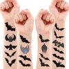 100 PCS Bat Halloween Temporary Tattoos Birthday Party Decorations Supplies Favors Scary Halloween Bats Cute Decor Tattoo Stickers Gifts For Game Boys Girls Classroom School Prizes Reward