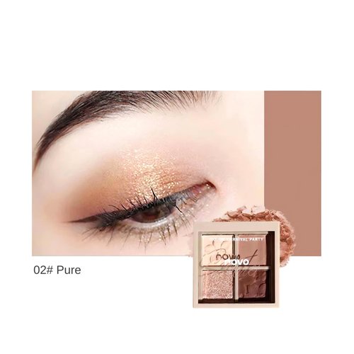 Novo 4-Color Eyeshadow Palette | Versatile for Daily Wear and Travel | Perfect for Students, Influencers, and All Makeup Lovers (02# Purity (Earthy Cool Gray Tones), Net Weight: 6g)