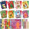 Moinchore 32 Pack Christmas Cards Xmas Crafts DIY Cards with Envelopes Merry Christmas Crafts Kit Christmas Tree Santa Elk Greeting Cards Xmas Stickers Cards DIY for Kids Christmas Party Supplies