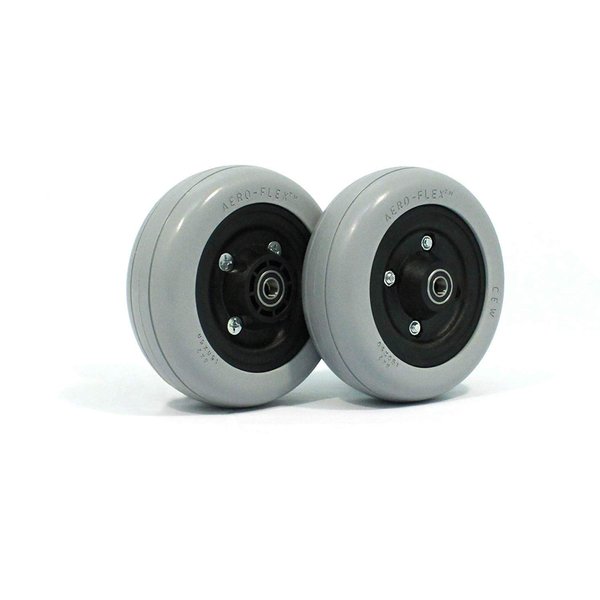 Invacare 1122066 Semi-Pneumatic Wheelchair Wheel Hub, 6" x 2" Size, Pair