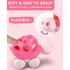ZMZS Baby Girl Toy Cars for Babies, Push Cars for Toddlers Girls, Friction Powered Rattle and Roll Cars, Soft Rubber Rattle Toy Vehilces for Infant Boys Birthday
