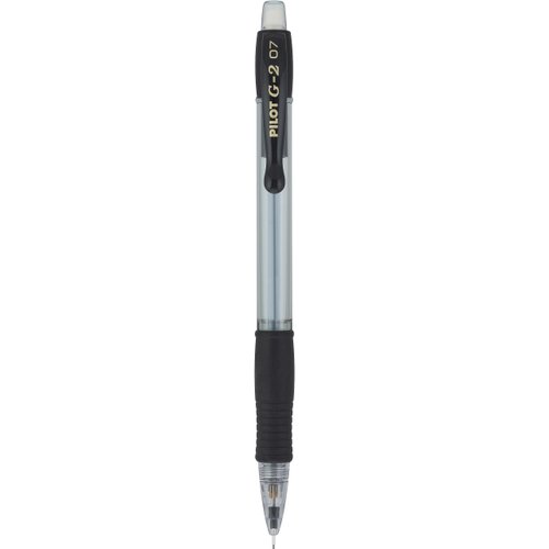 Pilot G2 Mechanical Pencils, 0.7mm HB Lead, Black/Clear Barrels, 6 Pack