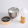Kikc 4 in 1 Shaving Brush Set, Shaving Bowl, shaving soap and Shaving Stand & Shaving Brush Holder Made of Stainless Steel Shaving Set,Great Gift Set for Men and Women