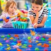 Doloowee Magnetic Fishing Game Bath Pool Toys for Toddlers 3-5,48pcs Fishing Toys Game Floating Fish Magnet Pole Rod Net Education Teaching and Learning for Kids Age 3-6 4-8