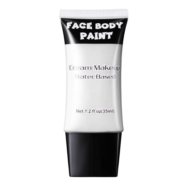 DALVGFN White Face Paint, Professional Face Painting Kit, Cream FX Water Based Body Paint, Full Coverage Foundation Makeup, SFX Makeup For Halloween Clown Joker Skeleton Corpse Zombie Vampire Cosplay