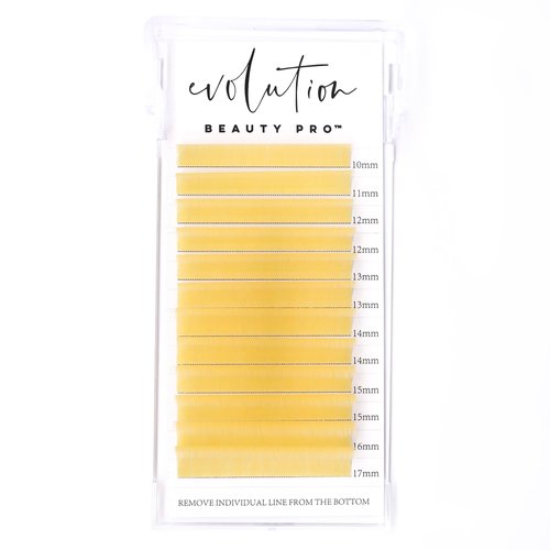Colored Lash Extensions Easy Fanning Mixed Tray 10-17mm (Yellow Gold)