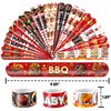 48 BBQ 24PCS BBQ Temporary Tattoos Sticker 24PCS Slap Bracelets Perfect for Themed Birthday Party Favors Baby Showers or Classroom Rewards Ideal Decor and Gifts for Girls and Boys