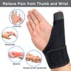 Reversible Thumb Splint - Thumb Spica Support Brace for BlackBerry Thumb, Trigger Finger, Pain Relief, Arthritis, Sprains, Strains, Carpal Tunnel & Trigger Thumb Immobilizer - Wrist Strap (Black)