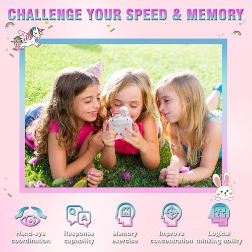 Hydrathy Quick Push Fidget Toys, Handheld Game for Kids 3-12 with 7 Game Mode, Fast Push LED Buttons Light Battle Game, Travel Games Xmas Birthday Gifts for Boys Girls Teens Adults (Astronaut-Pink)