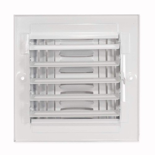 EZ-FLO 8 x 8 Inch (Duct Opening) White Air Vent Cover for Wall or Ceiling, Four-Way Ventilation Register, Solid Steel HVAC Cover, 61618