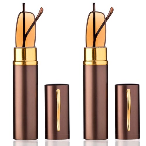 "Pocket" Readers Ultra Compact Spring Temple Reading Glasses w/Portable Pocket Clip Aluminum Case 2 Pack