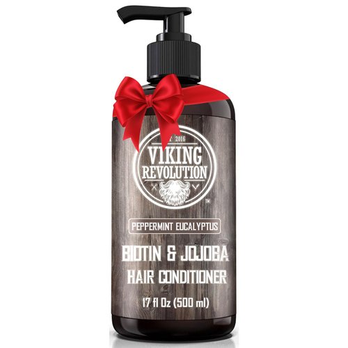 Viking Revolution Biotin Mens Conditioner - Eucalyptus and Peppermint Conditioner with Jojoba Oil and Mint Oil - Peppermint Oil Hair Conditioner for Men - Conditioner for Dry Hair (17 Oz)