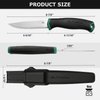 FLISSA Bushcraft Knife, Fixed Blade Knife with Nylon Sheath, Stainless Steel Blade, Ideal for Camping, Backpacking, Fishing, Hiking or Survival, 4 Inch