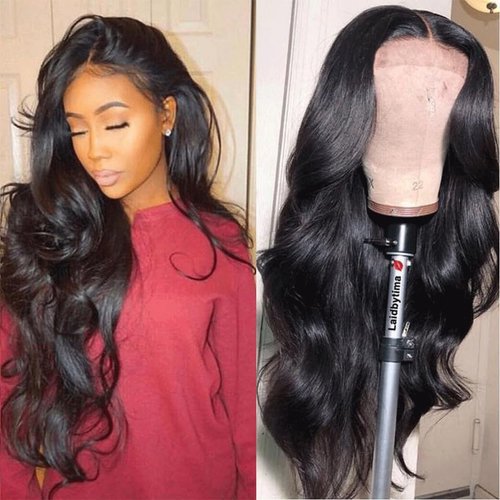 YLOIJO Body Wave Lace Front Wigs Human Hair Transparent Lace Frontal Wigs for Black Women Glueless Wigs, 26 Inch Artificial Human Hair Pre-Plucked with Baby Hair