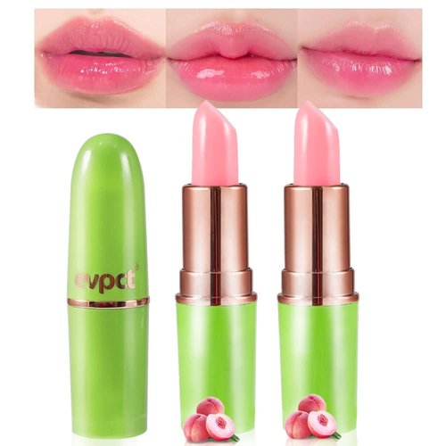BINGBRUSH Color Changing Lipstick Queen,PH Mood Long Lasting Lip Gloss Korean Lip Balm Tinted Magic Makeup Moisturize Lipstick Set (2 Pcs Peach, 2 Count (Pack of 1))