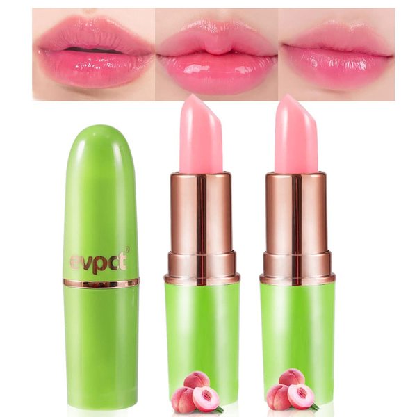 BINGBRUSH Color Changing Lipstick Queen,PH Mood Long Lasting Lip Gloss Korean Lip Balm Tinted Magic Makeup Moisturize Lipstick Set (2 Pcs Peach, 2 Count (Pack of 1))