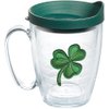 Tervis Shamrock Made in USA Double Walled Insulated Tumbler Cup Keeps Drinks Cold & Hot, 16oz Mug, Clear