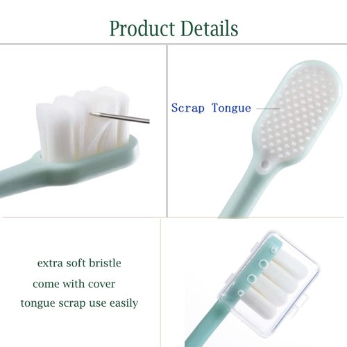 newrichbee [Upgrade Version 4 Pack Micro Nano Extra Soft Toothbrush for Adult,20000 Bristle Toothbrush,Soft Bristle Toothbrush for Sensitive Teeth or Gum Clean Effectively