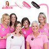 HOWAF 48pcs Breast Cancer Awareness Temporary Tattoos, 15pcs Breast Cancer Awareness Bracelets, 16pcs Breast Cancer Awareness Buttons Badge, Breast Cancer Awareness Party Favors 79pcs