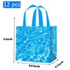 C L cooper life 12pcs Ocean Wave Gift Treat Bags with Handles Summer Beach Pool Party Grocery Shopping Bags Under The Sea Theme Non-Woven Bag for Ocean Birthday Party Baby Shower Supplies