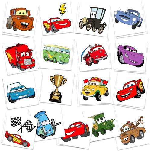 Cars Birthday Party Supplies, 34Pcs Temporary Tattoos Party Favors Gifts, Removable Fake Tattoo Stickers for Goody Bag Treat Bag Stuff for Cars Birthday Decorations
