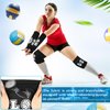 Ramede Volleyball Knee Pads and Volleyball Arm Sleeves with Protection Pad Forearm Elbow Sleeve with Thumb Hole Volleyball Accessories Gear for Girls Women (2 Pairs,Black,Volleyball)