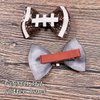 HIFANMM Football Hair Bows for Girls, 4pcs Football Printed Glitter Hair Clips, Super Bowl Baby Hair Accessories Alligator Barrettes Hair Bowknot Toddlers Kids for Party Princess Cosplay Decoration