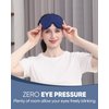 MZOO Sleep Eye Mask for Men Women, Zero Eye Pressure 3D Sleeping Mask, 100% Light Blocking Patented Design Night Blindfold, Soft Eye Shade Cover for Travel, Blue