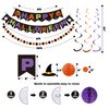 meowtastic Happy Halloween Banner Decorations - Halloween Banner with Honeycomb Ball, Halloween Hanging Swirl Streamer, Circle Dot Garland Decorations for Halloween theme Party Decorations