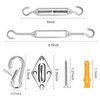 Shade Sail Hardware Kit, Sun Shade Hardware Kit with 304 Stainless Steel Wire Rope for Square/Rectangle/Triangle Sun Shade Sails, Anti-Rust Stainless Steel Accessories for Outdoor (6 inch, 50 pcs)