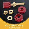 MARSTEK 8PCS 1/4" Pure Brass Junction Posts,M6 Screws Remote Battery Connector Terminal - Perfect for Welding Machines and Voltage Stabilizers (Red & Black)
