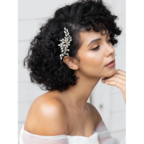 SWEETV Rhinestone Bride Wedding Hair clip Silver Crystal Bridal Hair comb Sparkly Hair Piece Gem Hair Accessories for Women/Girls & Brides/Bridesmaids