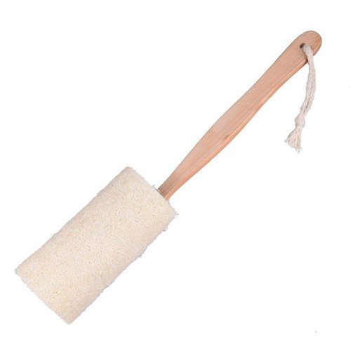 Natural Loofah Bath Brush with Long Wood Handle Exfoliating Dry Skin Shower Body Scrubber Spa Massager