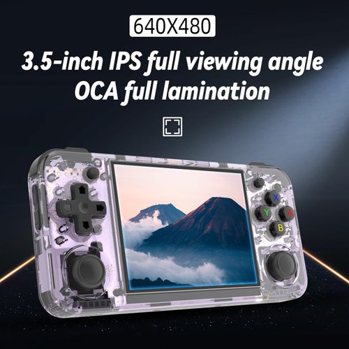 RG35XX H Handheld Game Console Linux System H700 3.5 inch IPS Screen 3300mAh Retro Video Gaming Console 5528 Classic Games Support 5G WiFi Bluetooth 4.2 (RG35XX H-Purple T)