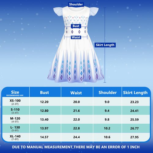 Mizzuco Girls Princess Dress Toddler Cosplay Dance Dress Kids Nightgowns Costume Birthday Party Christmas Role Play Outfits